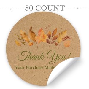 Autumn Fall Thank You Sticker Label